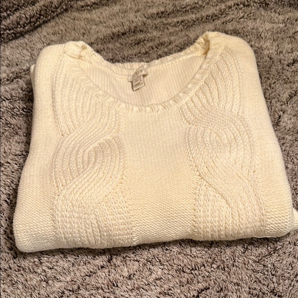 J Crew Cable Knit Cream Sweater - Picture 5 of 5